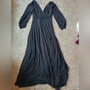 Lulus Love You So Black Long Sleeve Maxi Dress thumbnail 5
