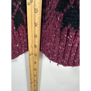 Brittany Bay Sweater Womens Large Burgundy Black Snowflake Knit Wool Blend Retro thumbnail 5