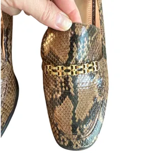 Tory Burch Jessa Snake Embossed Leather Loafer Pumps Block Heel 9.5M thumbnail 12