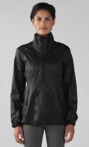Lululemon Run With It half zip lightweight black‎ jacket size 2 thumbnail 1