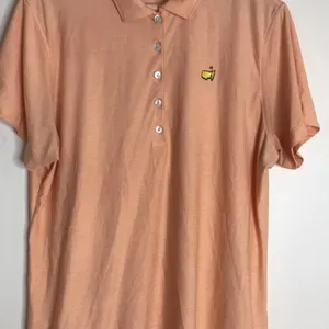 Peter Millar‎ Women's Masters Golf Polo Short Sleeve Sun Protection Peach XL thumbnail 2