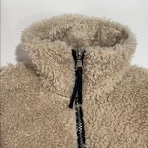 Abercrombie & Fitch Cinched Drama Curly Half-Zip Pullover jacket EUC thumbnail 9