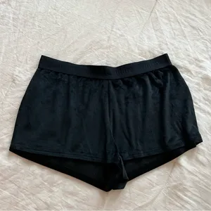 90s Juicy Couture Black Velour Cozy Sleep Shorts Rhinestone Embellishments Y2K S thumbnail 2