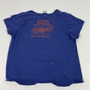 Harley-Davidson Shirt‎ Womens Medium Blue Daytona Beach V Neck Graphic Tee thumbnail 2