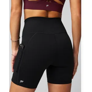 Fabletics PowerHold Black High Waisted Biker Shorts with Pockets Womens thumbnail 2