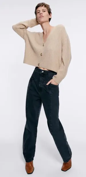 Nwt Zara Premium Quinn Pleated Straight Jeans Sz-10 thumbnail 1