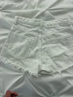 ZARA Jean Shorts Denim White thumbnail 3