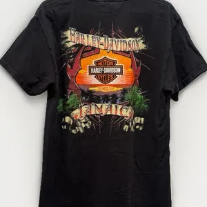 Vintage Harley-Davidson Jamaica Island Palm Beach Motorcycle Biker Tee‎ Size L thumbnail 1