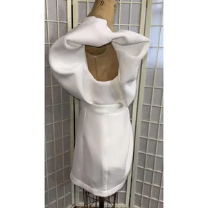 Bibi Bridal Shower White Dress Puff Icon Bride‎ Bachelorette Reception Dress XL thumbnail 3