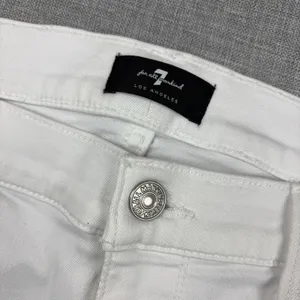 7 For All Mankind Jeans‎ Womens 31 White High Waist Ankle Skinny Denim 5-Pocket thumbnail 6