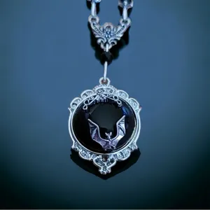 Gothic Bat Silver Plated‎ Pendant Necklace Faux Fashion Jewelry thumbnail 8