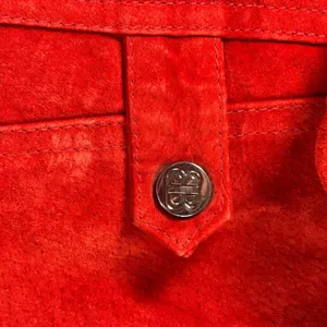 Bradley Bayou Red Suede Leather Toggle Hooded Coat Jacket Large L Silver Toggles thumbnail 8
