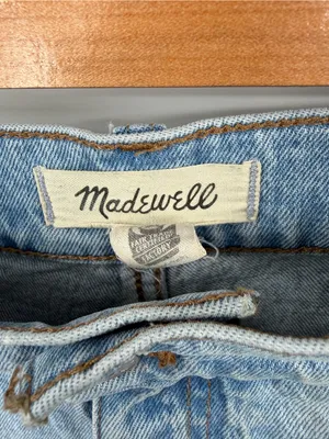 Madewell super wide leg denim jean distressed knee vintage wash women’s 33 thumbnail 2