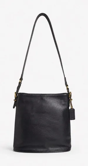 Coach Vintage Slim Bucket Bag Black Leather Style 9806 Minimalist Shoulder Bag thumbnail 1