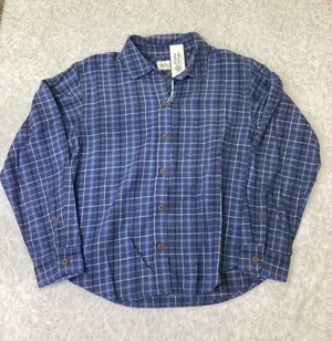 Alpine Design Womens Hike Midweight Flannel Blue Evening Star Plaid S ADW24300 thumbnail 1
