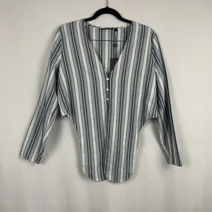 The Fifth Label Guide Stripe Top Tie Front‎ Blouse Blue White NWT S thumbnail 6