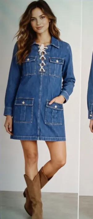 J. Crew Harbour Denium Dress In Indigo Wash Cotton Shift Dress Womens Sz 4 thumbnail 1