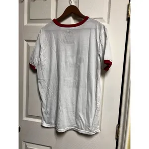Disney Mickey‎ Mouse An American Original Ringer Graphic T-Shirt White Red L thumbnail 2