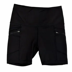 Vogo Athletica Womens S Bike Shorts Black Zip Pockets Stretch Gym Training thumbnail 1