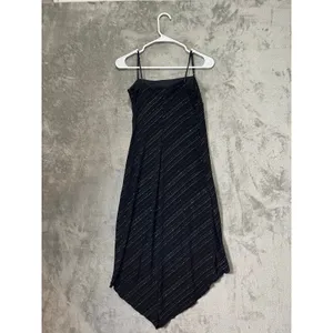 Vintage Y2K Glitter Stripe Asymmetrical Midi Dress Spaghetti Strap Fairy Grunge thumbnail 3