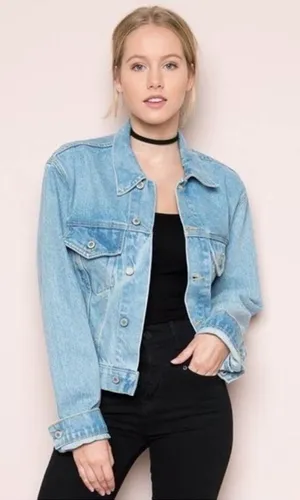 Brandy Melville John Galt Cropped Denim Jacket thumbnail 1