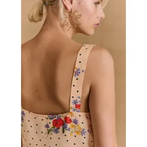 Sézane Denitsa Poppy Floral Sleeveless Tie Detail Tank Top Yellow EU 36 / US 4 thumbnail 4