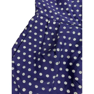 J.Crew Polka Dot Silk Blend Sheath Dress Women's‎ Size 2 Cobalt Silver Metallic thumbnail 10