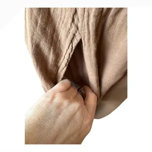 Anthropologie Left of Center Dress Women Medium‎ Brown Pleated Neck Mini Boho thumbnail 8