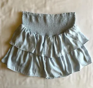 Altar'd State Baby Blue Mini Skort Tiered Ruffles Shirring Sz L Preppy Tennis thumbnail 4