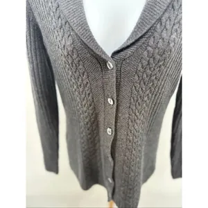 Brooks Brothers 346 Merino Wool Cable Knit Cardigan X-Small Gray Preppy thumbnail 8