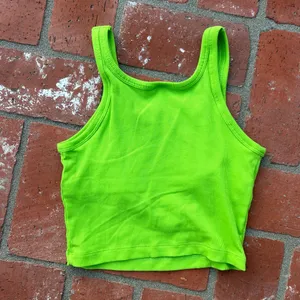 PINK NWOT Neon Green Tank Top thumbnail 2