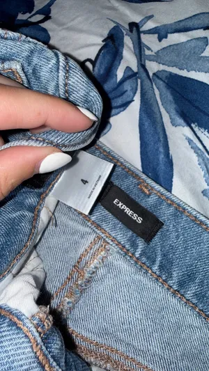 Express High Rise Denim Shorts thumbnail 3