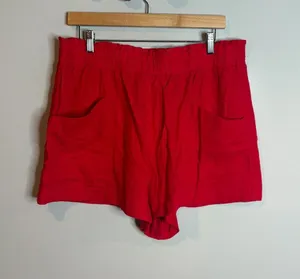 A New Day red linen blend shorts thumbnail 1