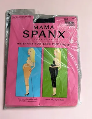 SPANX Mama Black Footless Maternity Tights Size B NEW NWT thumbnail 1