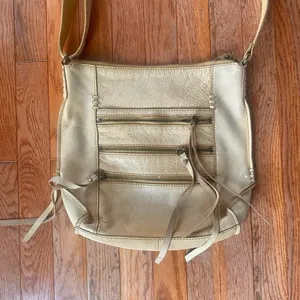 tan vintage cream lucky brand leather purse thumbnail 2