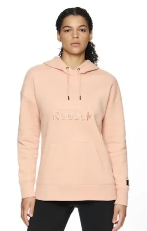 Reebok large logo Hoodie with Pocket Dusty Coral Size M thumbnail 1