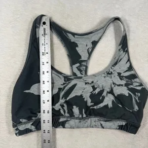 Vuori Womens Gray Black Floral Abstract Racerback Sports Bra Medium Support thumbnail 5