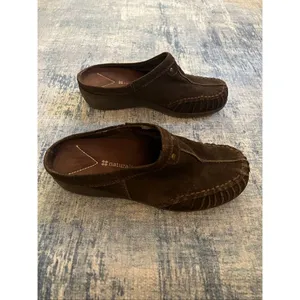 Naturalizer Brown Suede Leather Keenan Mule Clogs Size 7 thumbnail 2