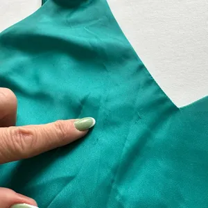 Hemline Rita Miin Ruffle Dress Emerald Green Size Medium Satin Cocktail Party thumbnail 9