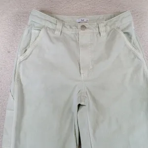 Tna‎ Aritzia Women Pale Green Carpenter Workwear Straight Leg Utility Pants Sz 4 thumbnail 6