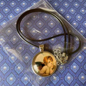 Handmade aesthetic Kawaii vintage goth angel/ cherub Unisex necklace👼 thumbnail 3