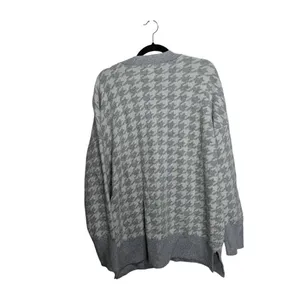 Abercrombie & Fitch houndstooth gray button up cardigan Large thumbnail 2
