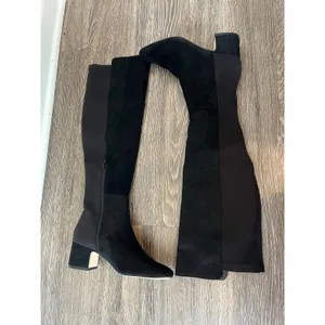 J. Crew Knee-high Boots with stretch heeled in black Size 7 thumbnail 3