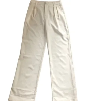 4th & Reckless High Waisted Trouser Pant Sz. 8 Ivory Pleated Pocked Wide Leg thumbnail 1