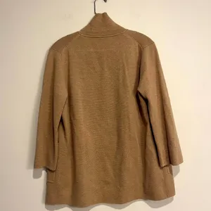 J.Crew Sweater Blazer Sophie Open Front Camel Tan Wool Blend Women Size S thumbnail 4