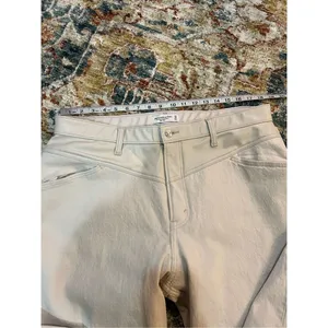 Abercrombie & Fitch NWT High Rise 90s Relax Jean denim&faux leather sz 34 (18R) thumbnail 6
