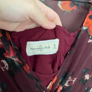 Abercrombie Burgundy Bell Sleeve Sheer Mini Dress thumbnail 4