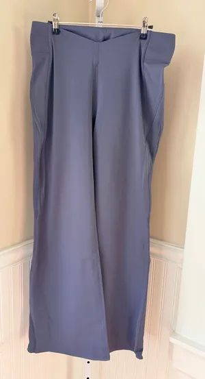 NWT Halara Wide Leg Crossover Waist Yoga Loungewear Pants Blue XL Cloudful thumbnail 1
