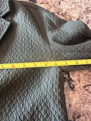 Madewell Diamond Jacquard Shaw Blazer Dark Forest Green Size Medium 100% cotton thumbnail 6