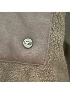 UGG Women's Myley Sherpa Hoodie color Gray Sz Large thumbnail 14